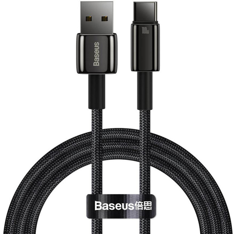 Baseus kabel Tungsten USB - USB-C 2,0m czarny 100W /kod912/