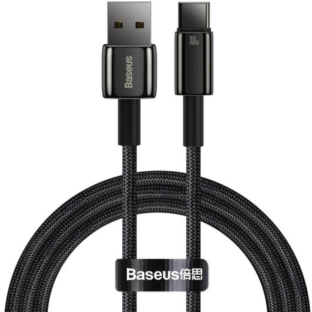 Baseus kabel Tungsten USB - USB-C 2,0m czarny 100W /kod912/