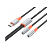 XO kabel audio 2w1 NB-R269B USB-C - 2x złącze jack 3,5mm 1,2m czarny /kod955/