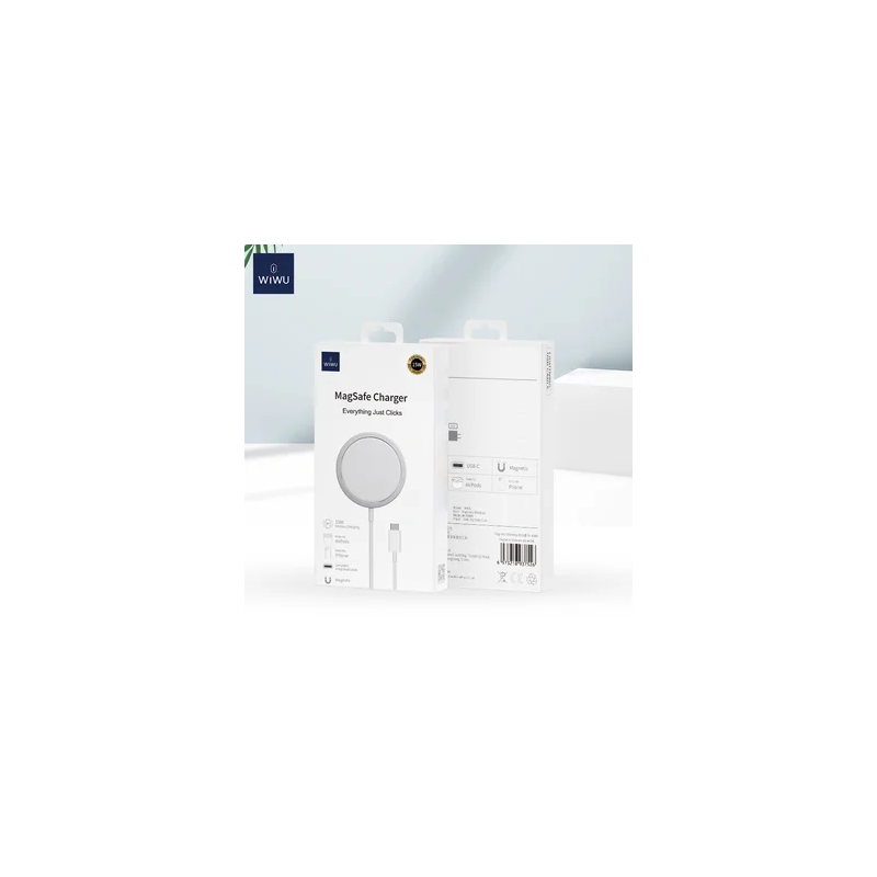WIWU ładowarka indukcyjna Wi-W009 magnetyczna biała 15W /994/