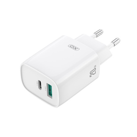 XO ładowarka sieciowa CE29 PD 20W 1x USB-C 1x USB biała + kabel USB-C - USB-C /kod1302/