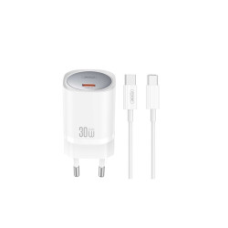 XO ładowarka sieciowa CE20 PD 30W 1x USB-C biała + kabel USB-C - USB-C /kod913/