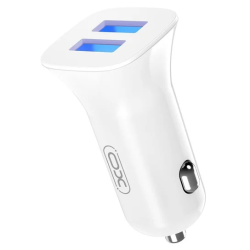 XO ładowarka samochodowa TZ10 2x USB 2,4A biała + kabel USB-C /kod658/