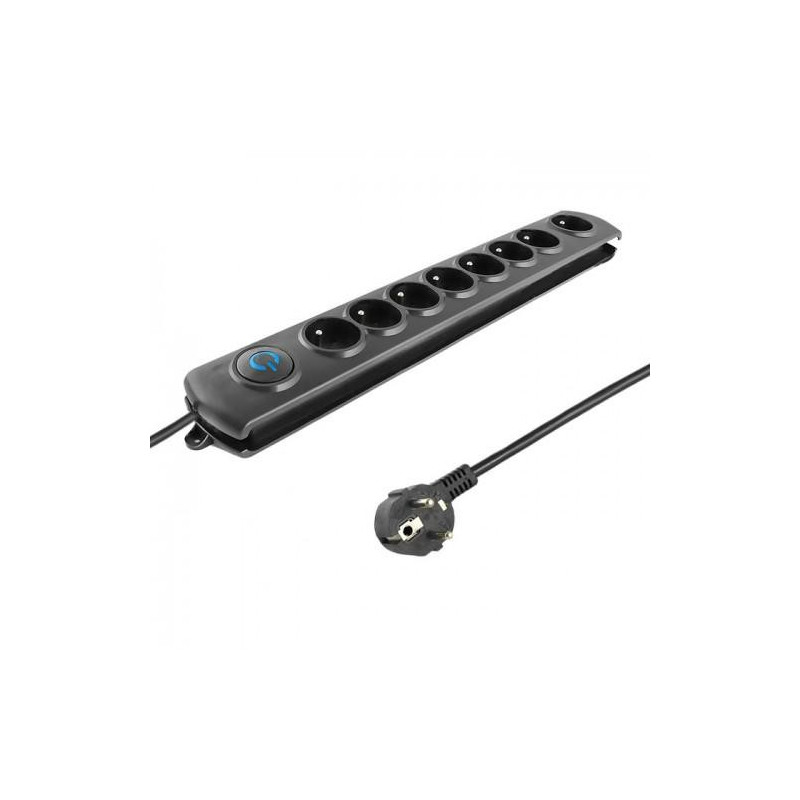 Listwa przeciwprzepięciowa Qoltec 8 gniazd 3m (czarna) /kod1142/