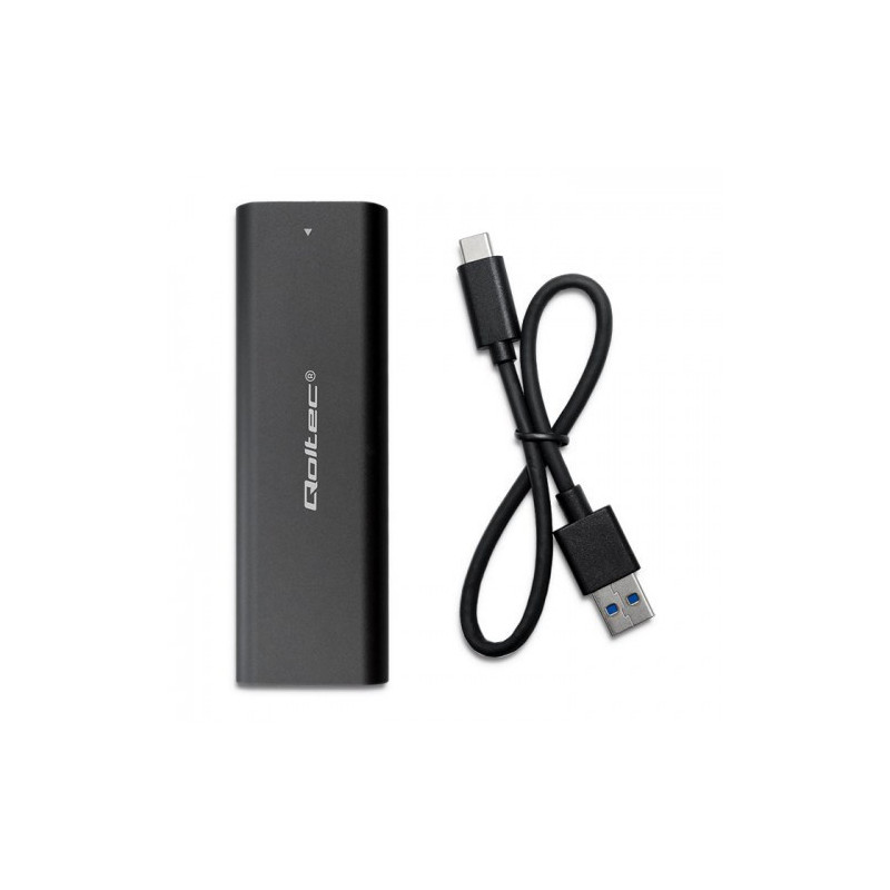 QOLTEC OBUDOWA DO DYSKÓW KIESZEŃ M.2 SATA SSD | NGFF | USB TYP C /kod1270/