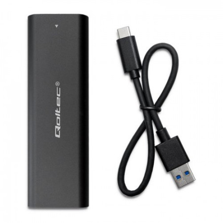 QOLTEC OBUDOWA DO DYSKÓW KIESZEŃ M.2 SATA SSD | NGFF | USB TYP C /kod1270/