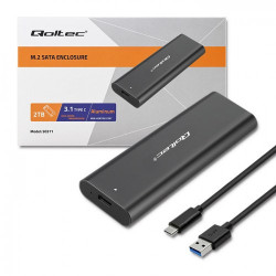 QOLTEC OBUDOWA DO DYSKÓW KIESZEŃ M.2 SATA SSD | NGFF | USB TYP C /kod1270/