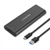 QOLTEC OBUDOWA DO DYSKÓW KIESZEŃ M.2 SATA SSD | NGFF | USB TYP C /kod1270/