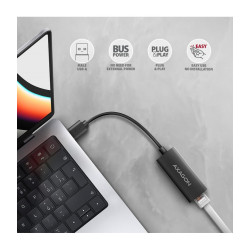 Karta sieciowa Axagon ADE-AR USB3.2 Gen 1 Type-A / Gigabit Ethernet 10/100/1000 /kod1071/