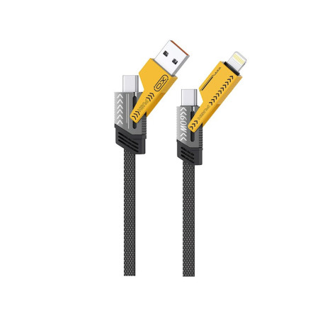 XO kabel NB283 4w1 USB-C - Lightning + USB - USB-C 60W 1,0m szary /kod1331/