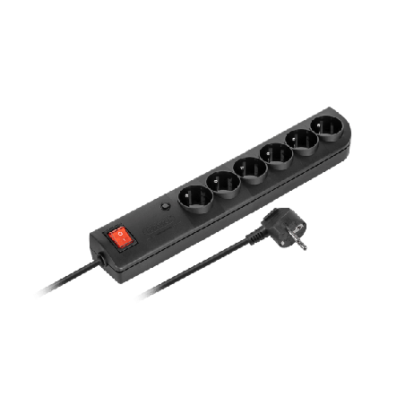 Listwa przeciwprzepięciowa 6xz/u 5m czarna PSF4-605-2 /kod 1347/